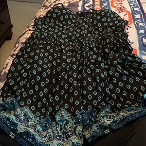 Blue and black paisley dress